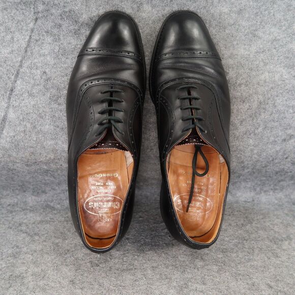 Church's Shoes Mens 9 Oxford Custom Grade Brogue Cap Toe Handcrafted Leather - Picture 6 of 16